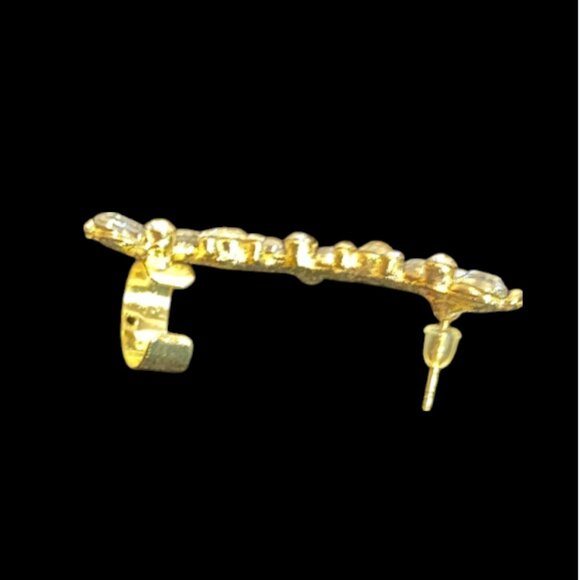 EAR CLIMBER -- Faux "Diamond" Ear Climber, Sexy, Cuff at Top, Piercing at Bottom - Picture 7 of 8